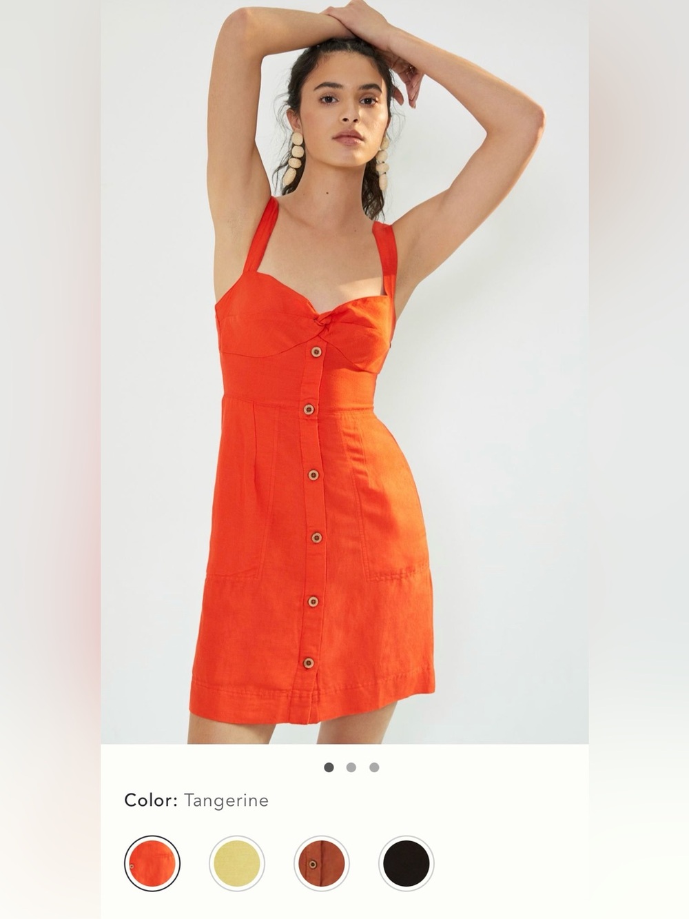 Anthropologie Maeve Twist- Front Dress. Medium petite. NWT. Tangerine